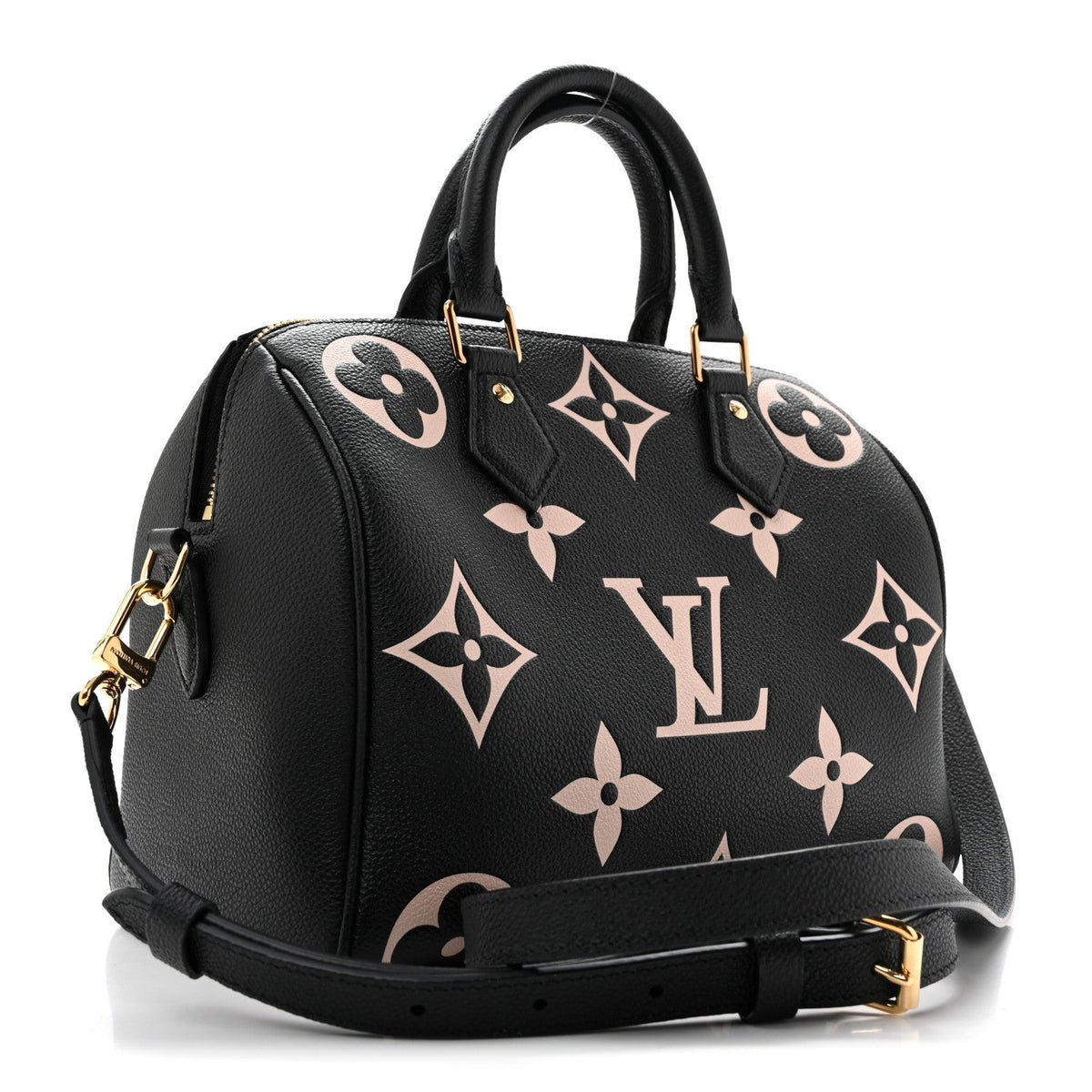 Empreinte Monogram Giant Speedy Bandouliere 25 Black Beige