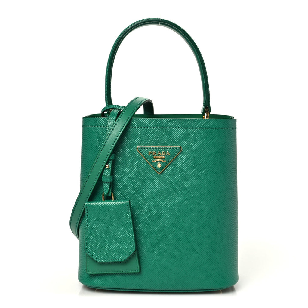 Saffiano Cuir Calfskin Small Panier Bucket Bag Mango