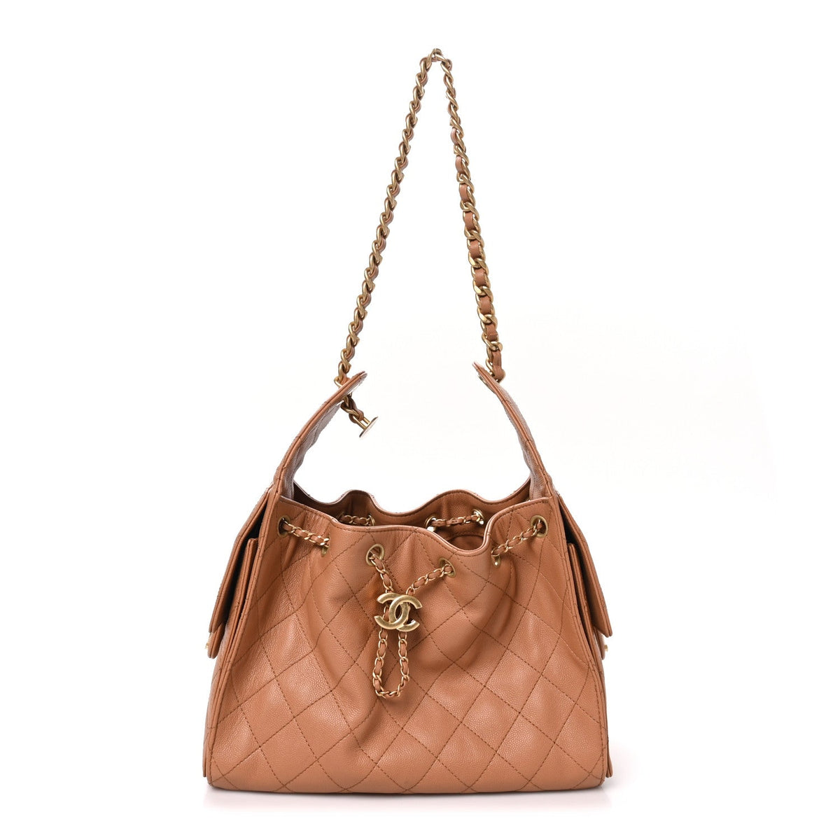Caviar Quilted Small Chanel 25 Handbag Brown