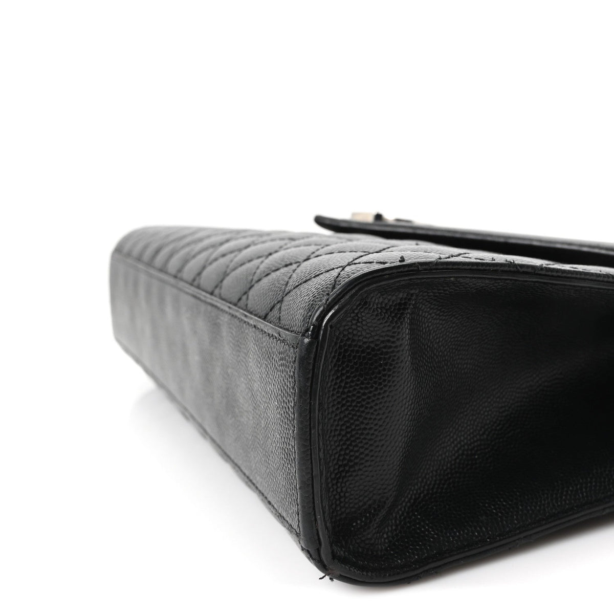 Grain De Poudre Textured Mixed Matelasse Large Triquilt Monogram Satchel Black