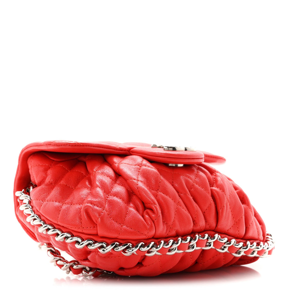 Washed Lambskin Mini Chain Around Messenger Coral
