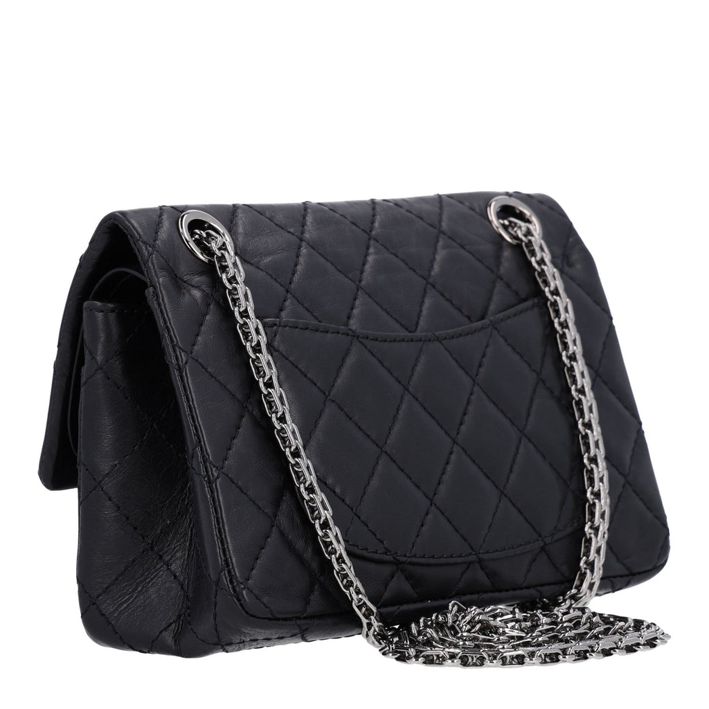 Aged Calfskin Quilted 2.55 Reissue Mini Flap Black
