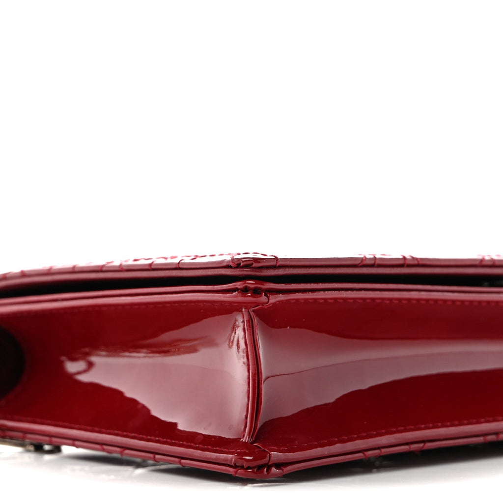 Patent Cannage Lady Dior Clutch Red