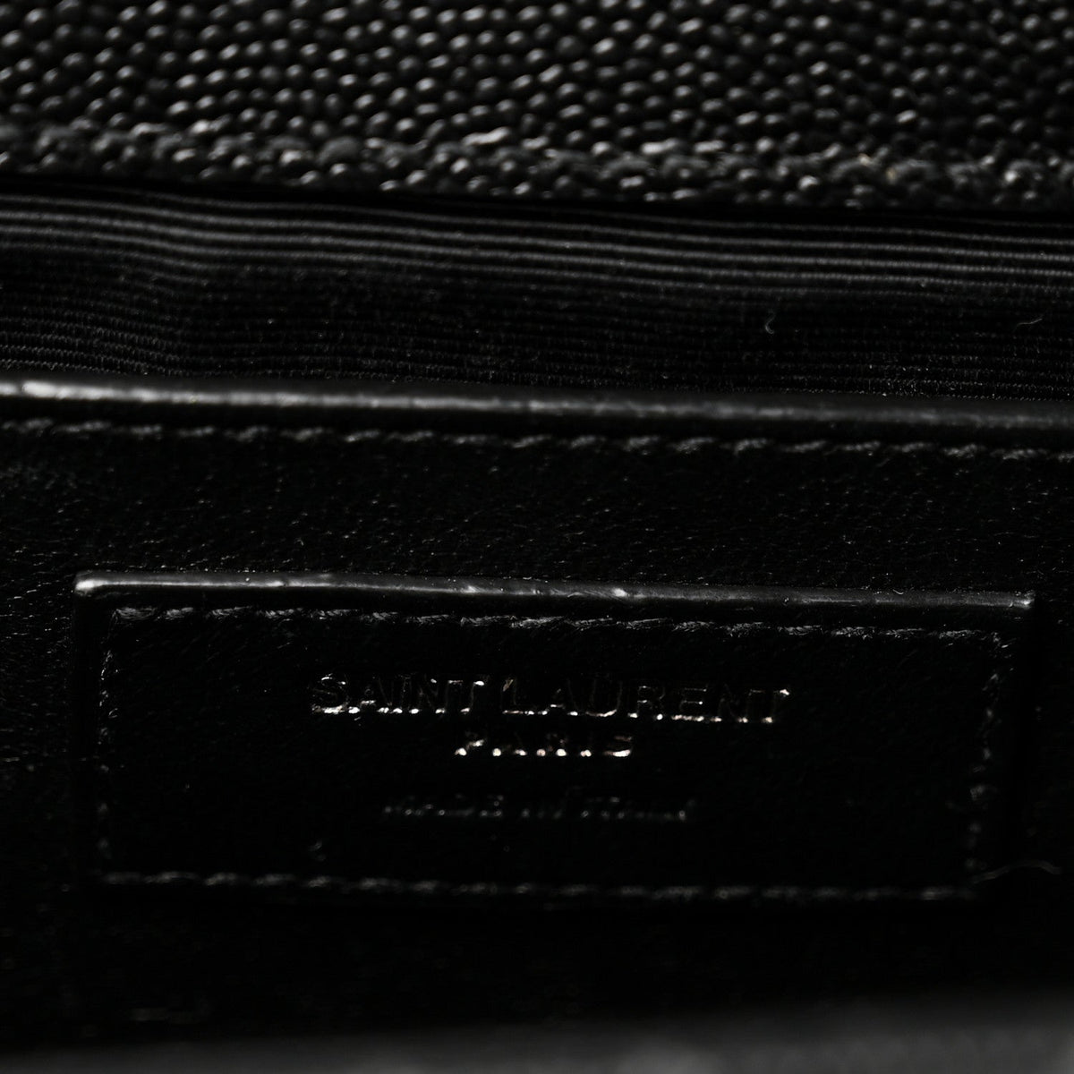 Grain De Poudre Textured Mixed Matelasse Triquilt Medium Monogram Monochrome Satchel Black