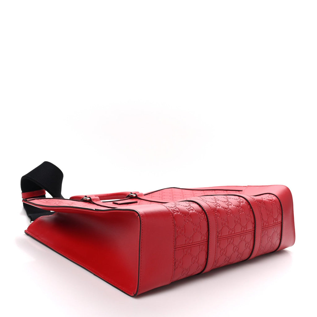 Guccissima Signature Briefcase  Red