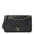 Sheepskin Quilted Small Vintage Mademoiselle Flap Black