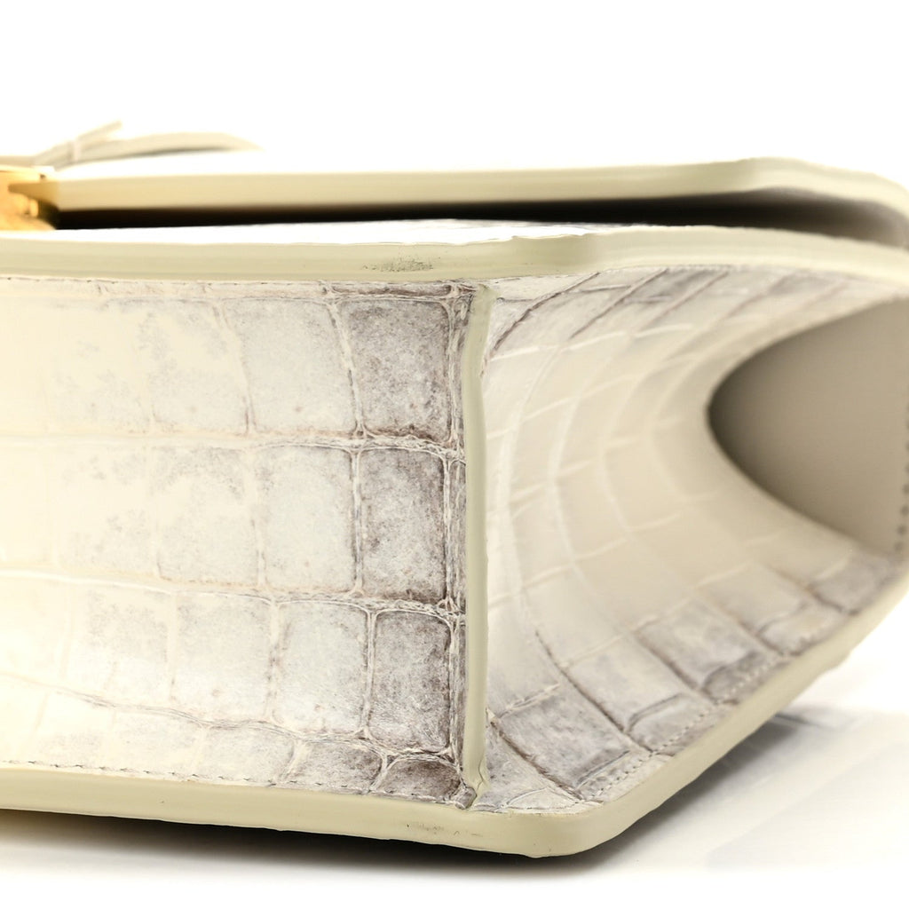 Niloticus Crocodile Himalaya 30 Montaigne Flap Bag Latte