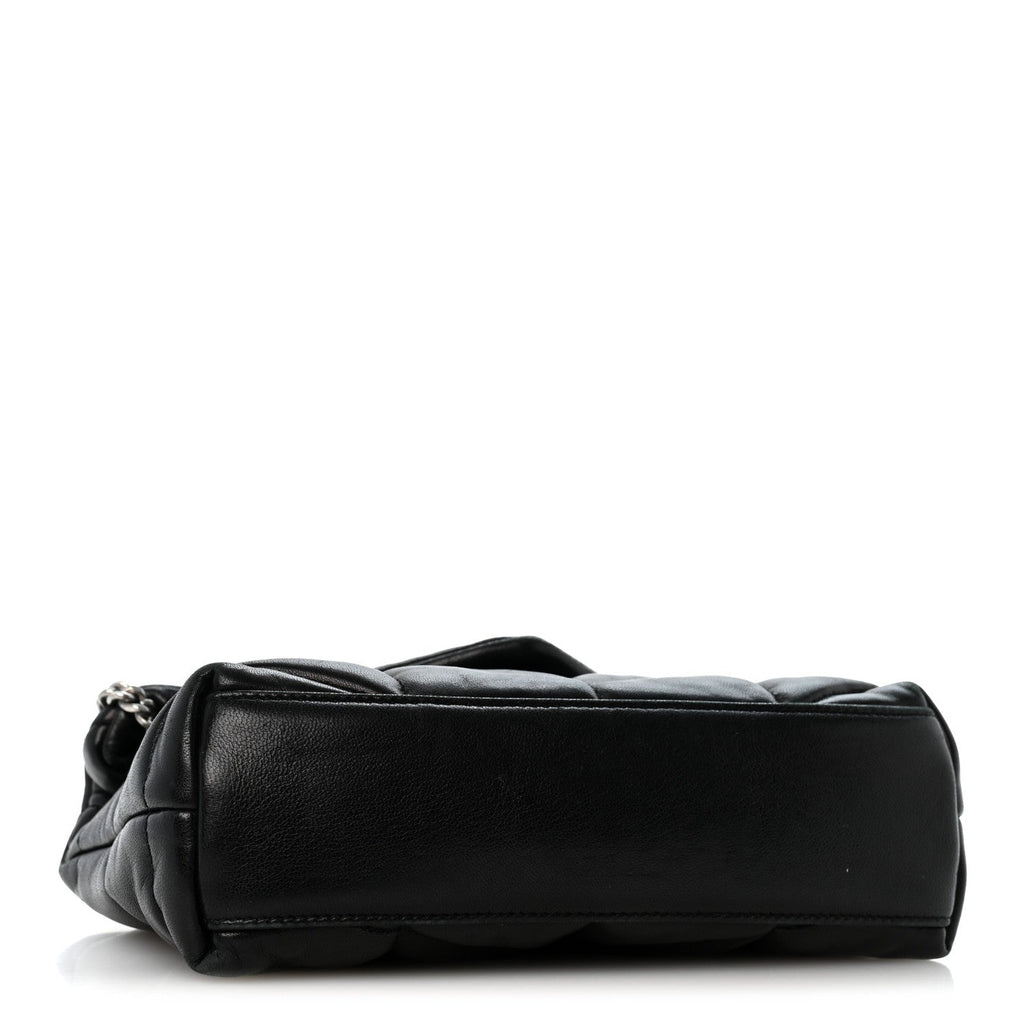 Lambskin Quilted Toy Loulou Puffer Monogram Chain Satchel Black