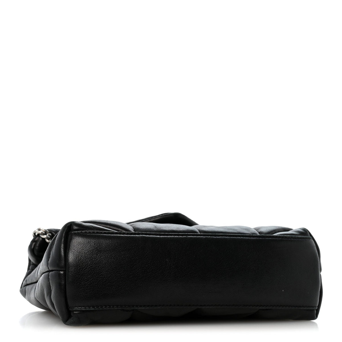 Lambskin Quilted Toy Loulou Puffer Monogram Chain Satchel Black