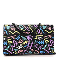 Grain De Poudre Medium Classic Monogram Multicolor Graphic Print Chain Wallet Black