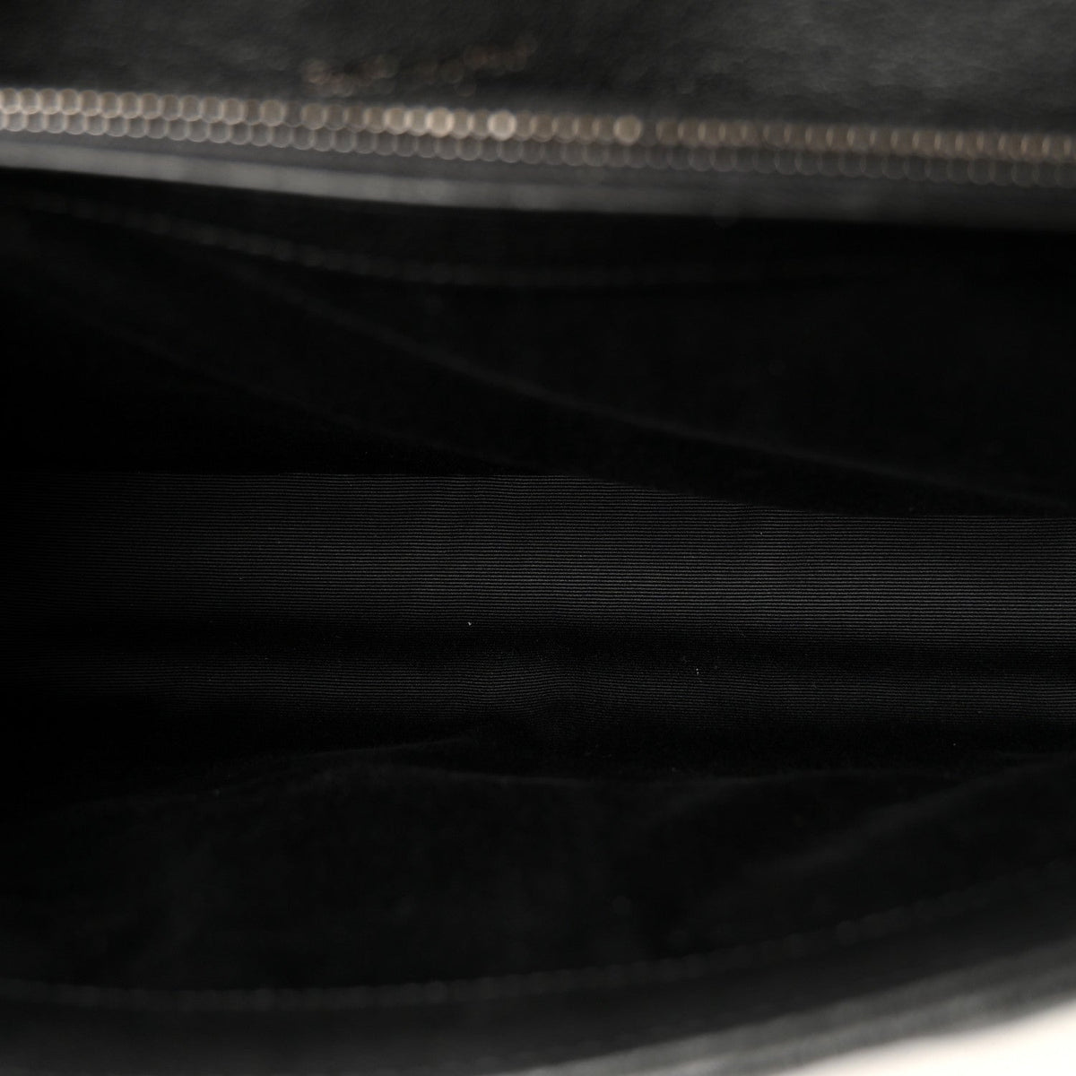 Sheepskin Matelasse Chevron Monogram Large College Satchel Black