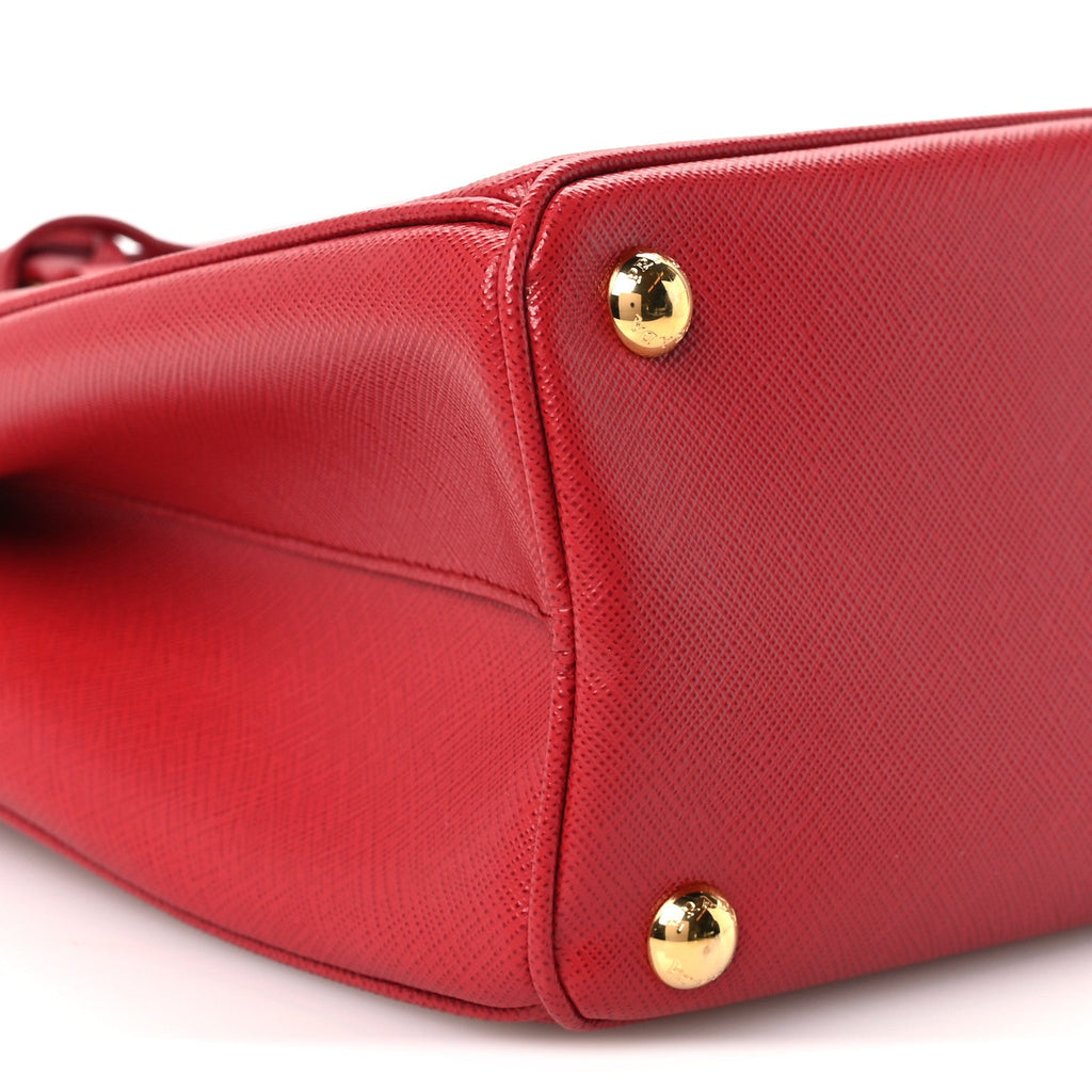 Saffiano Small Galleria Double Zip Tote Fuoco