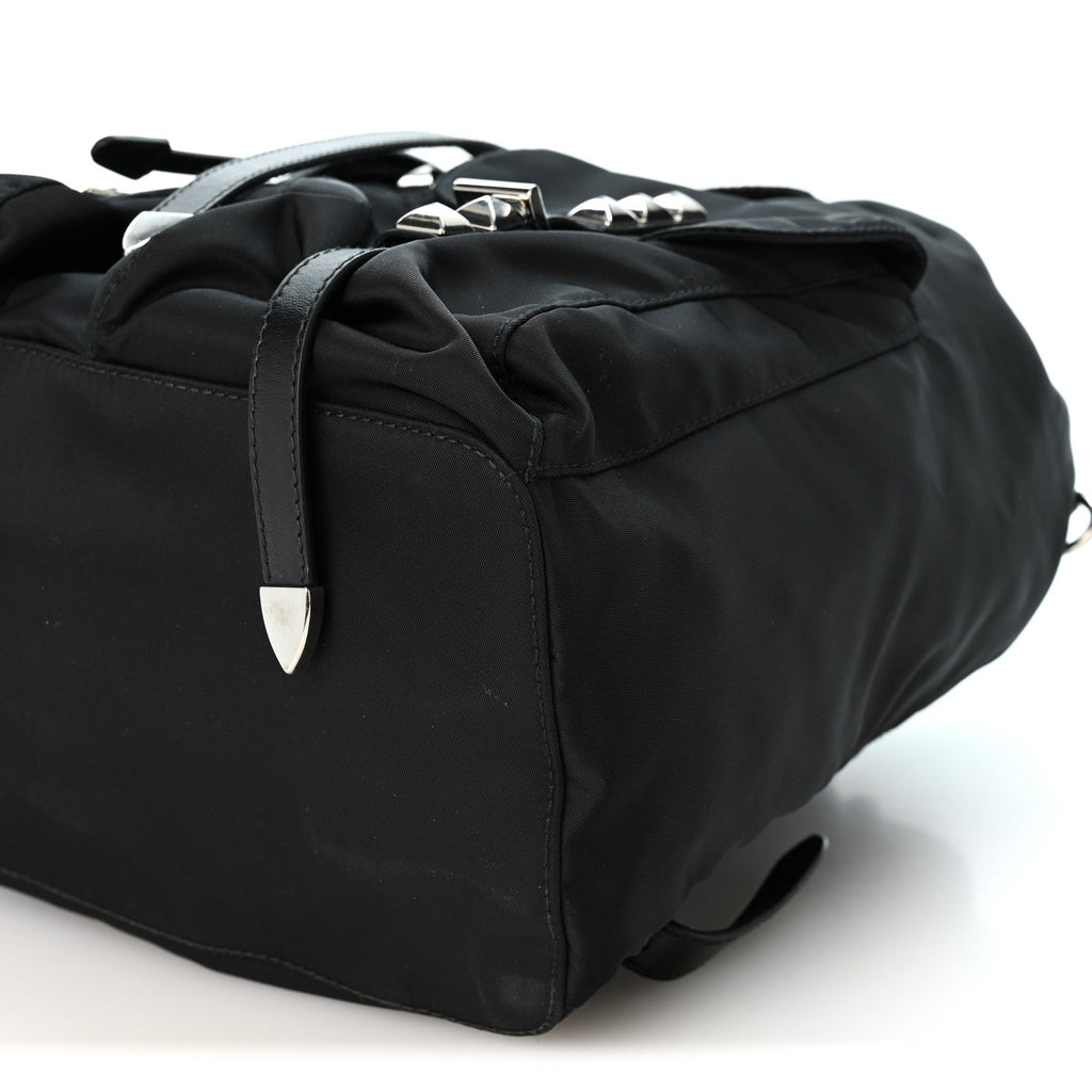 Nylon New Vela Studded Backpack Black