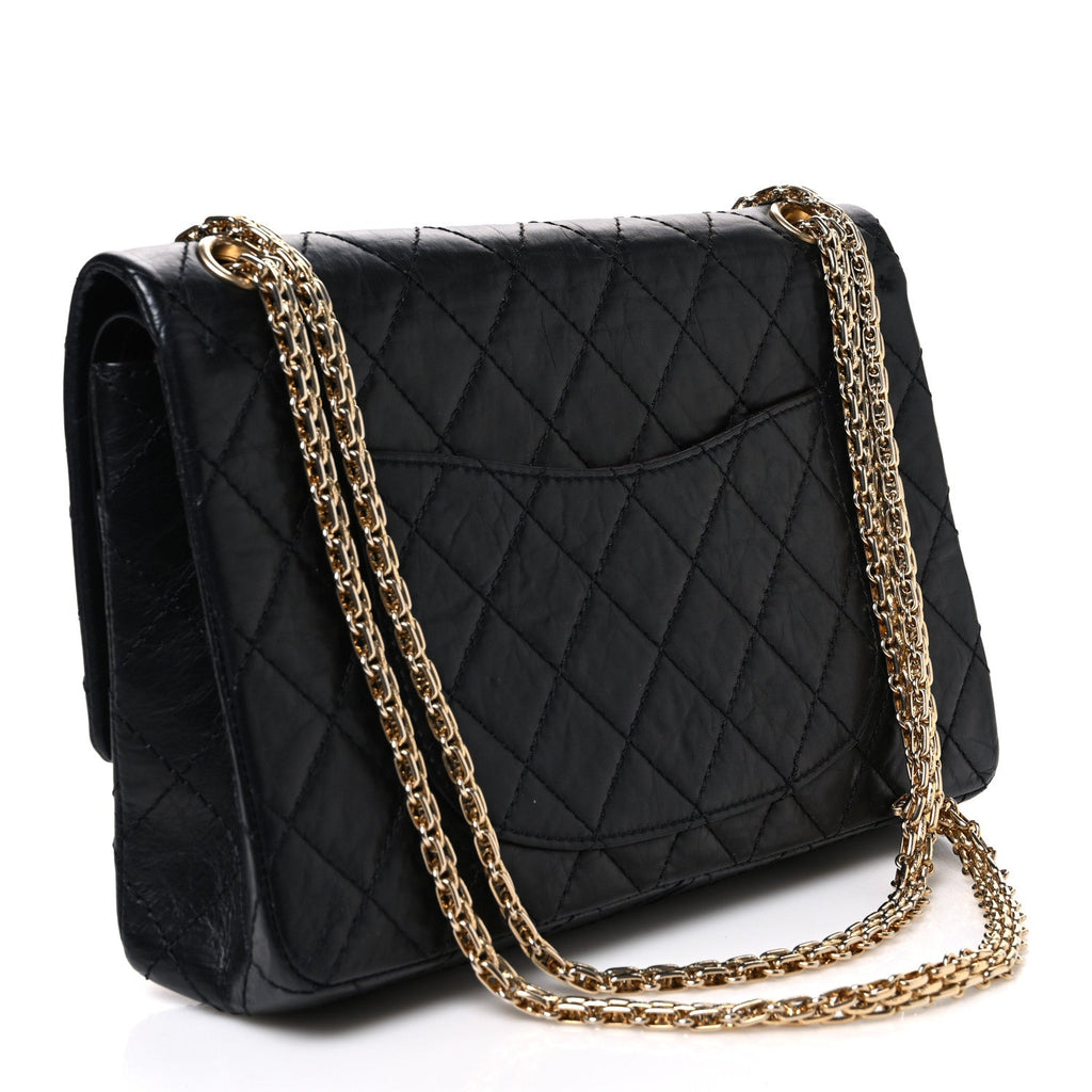 Aged Calfskin Quilted 50th Anniversary 2.55 Reissue 226 Flap Black