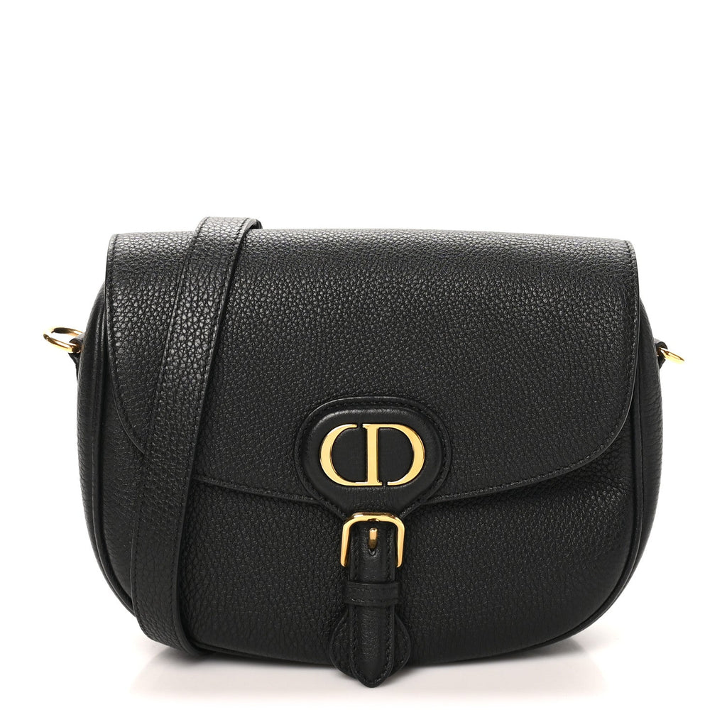 Grained Calfskin Medium Bobby Flap Black