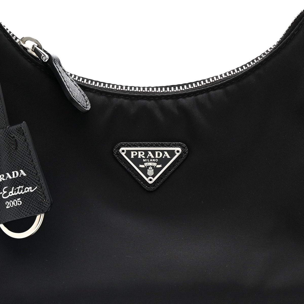 Tessuto Nylon Saffiano Mini Re-Edition 2005 Bag Black