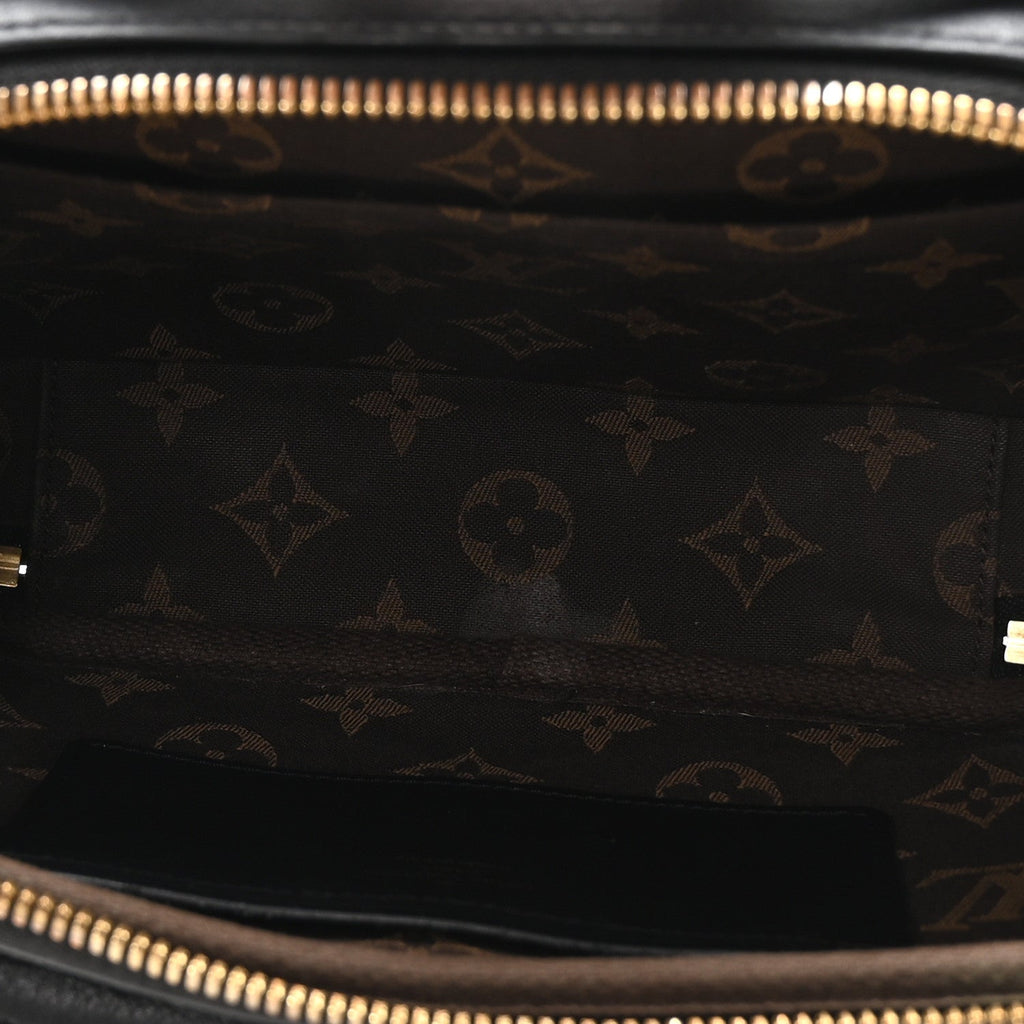 Calfskin Monogram Embossed Utility Crossbody Black