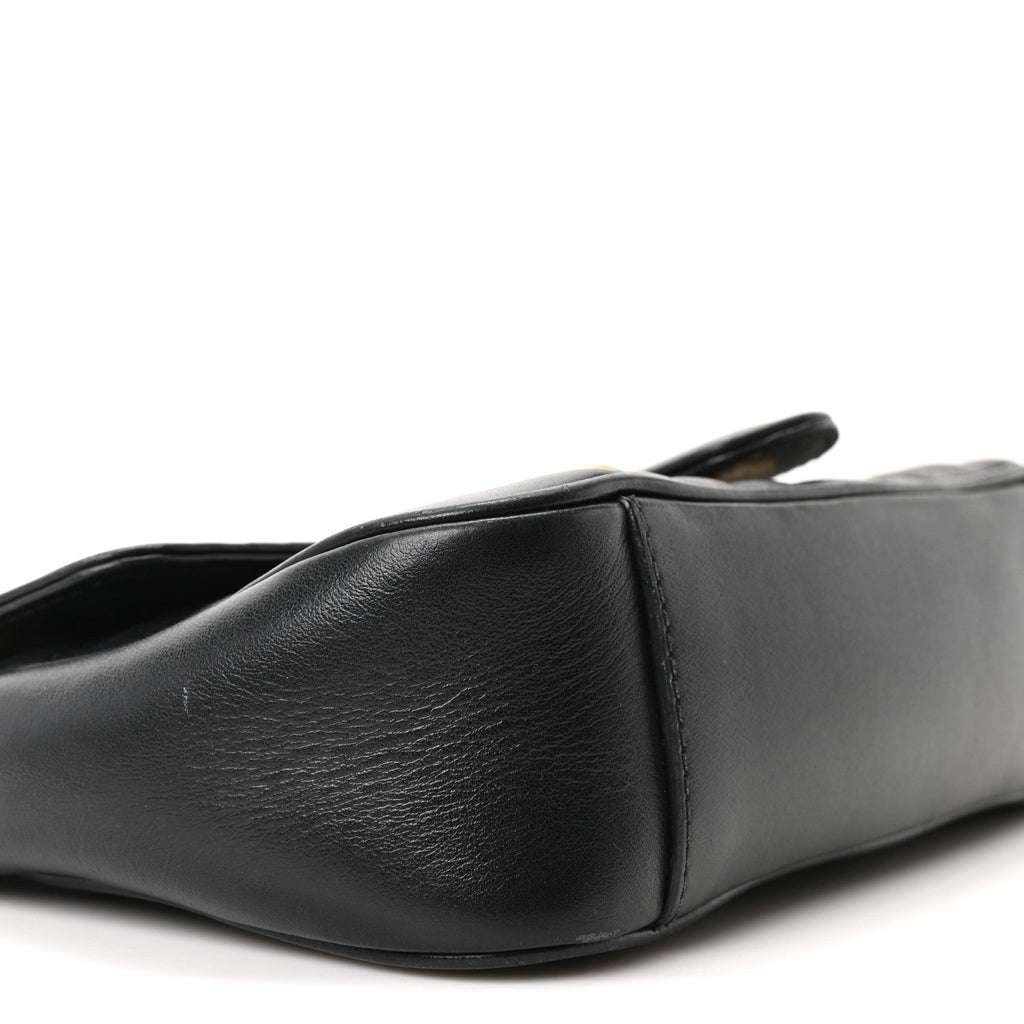 Calfskin Matelasse Mini GG Marmont Shoulder Bag Black