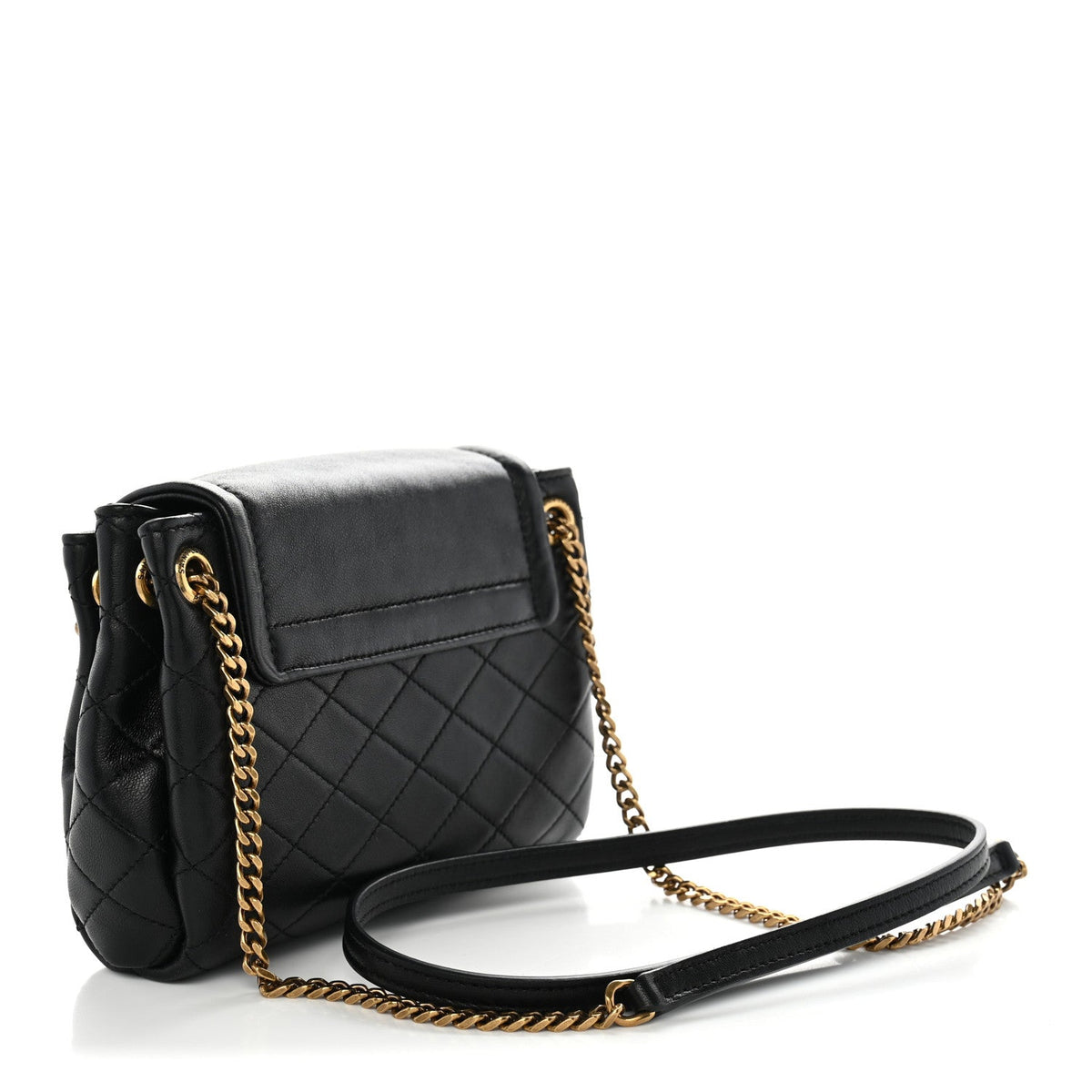 Lambskin Quilted Monogram Mini Nolita Black