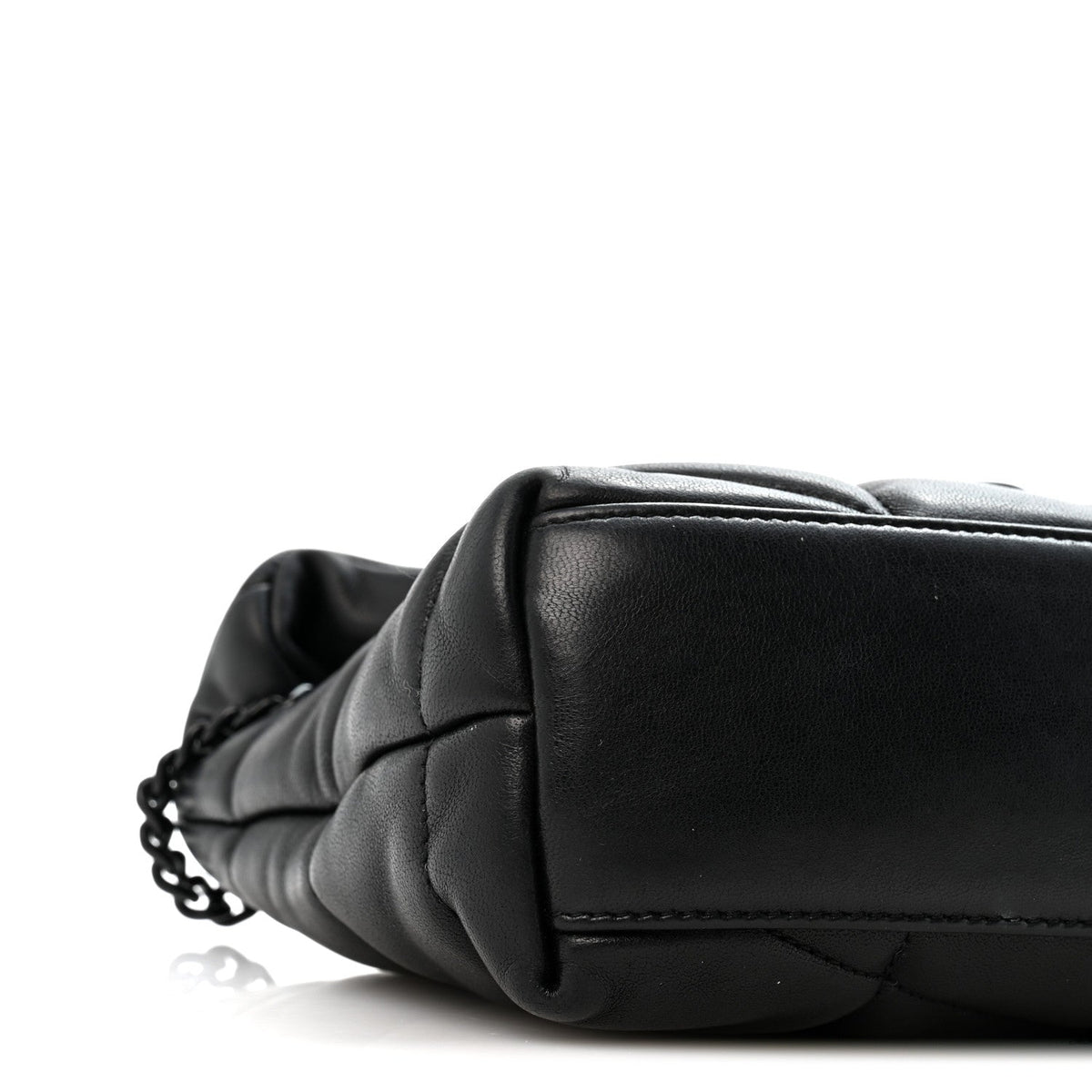 Lambskin Quilted Toy Loulou Puffer Monogram Monochrome Chain Satchel Black