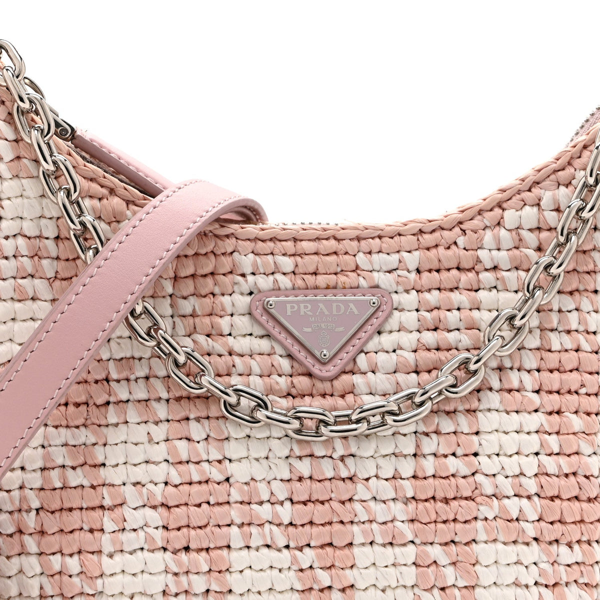 Yarn Raffia Effect Crochet Mini Re-Edition Shoulder Bag Alabastro