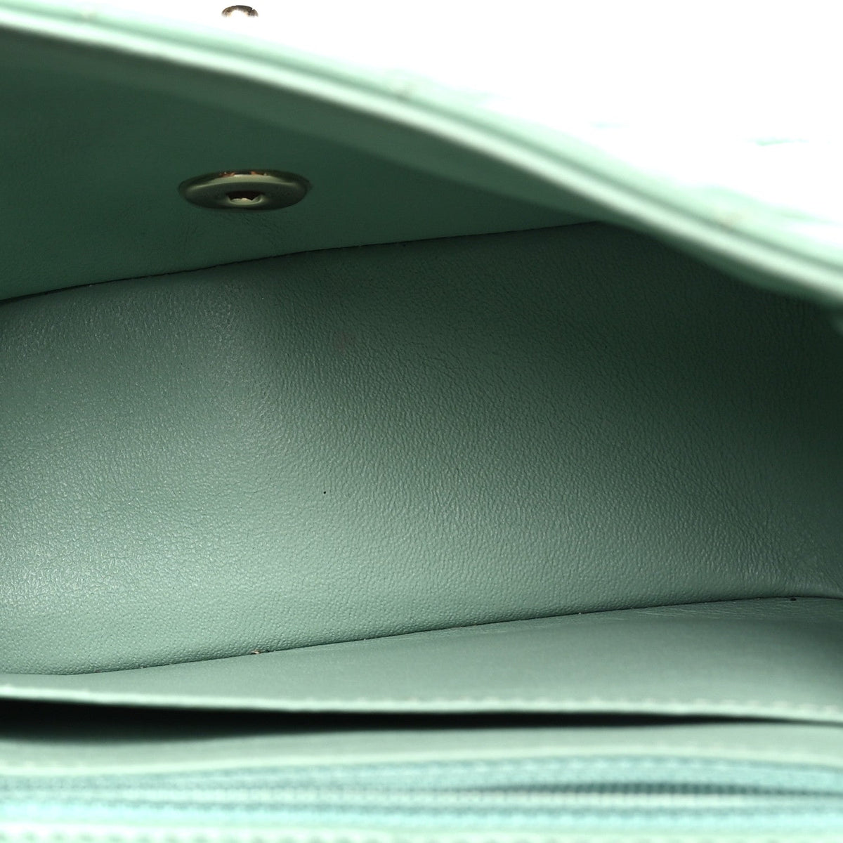 Lambskin Quilted Mini Square Flap Light Green