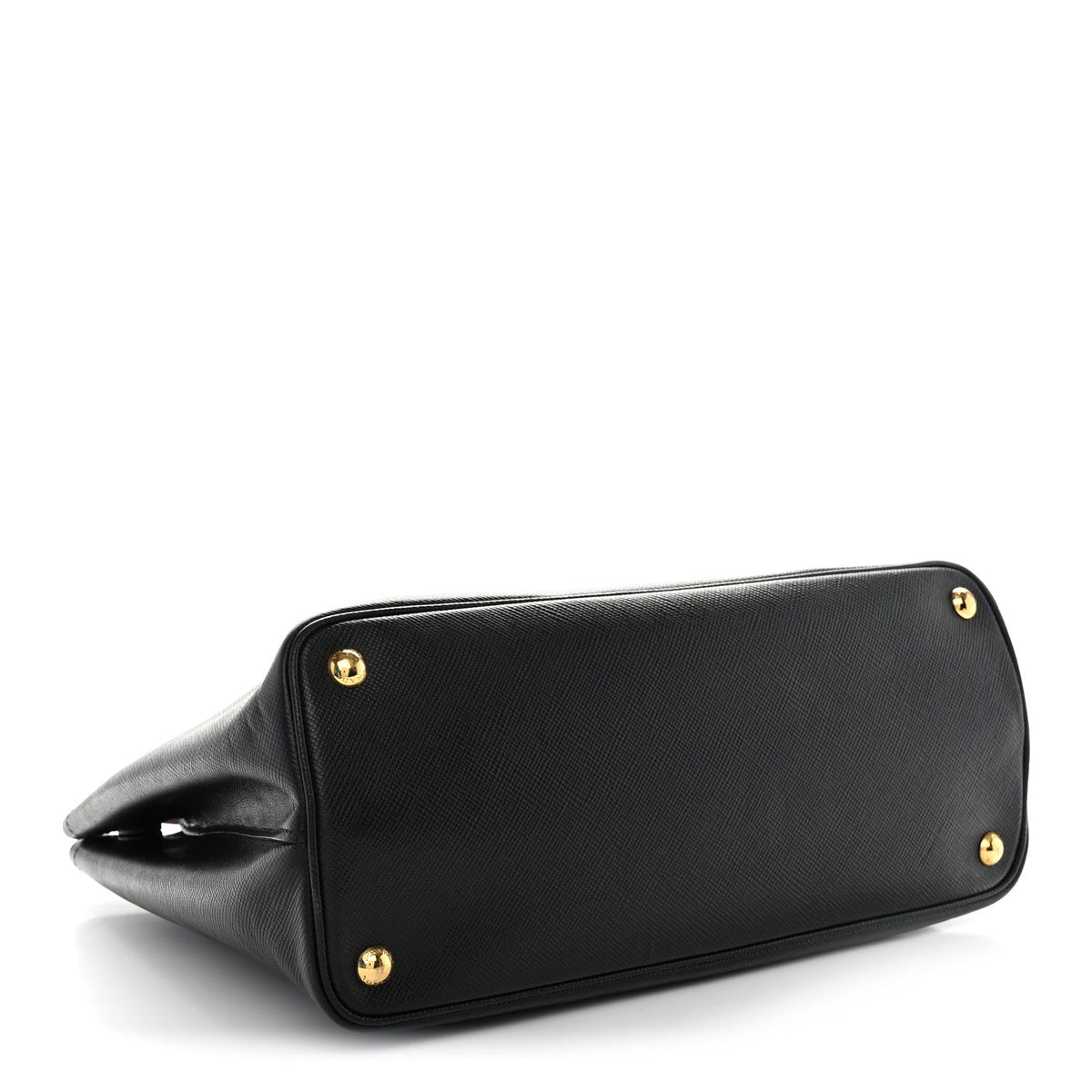Saffiano Cuir Medium Double Bag Black Fuoco