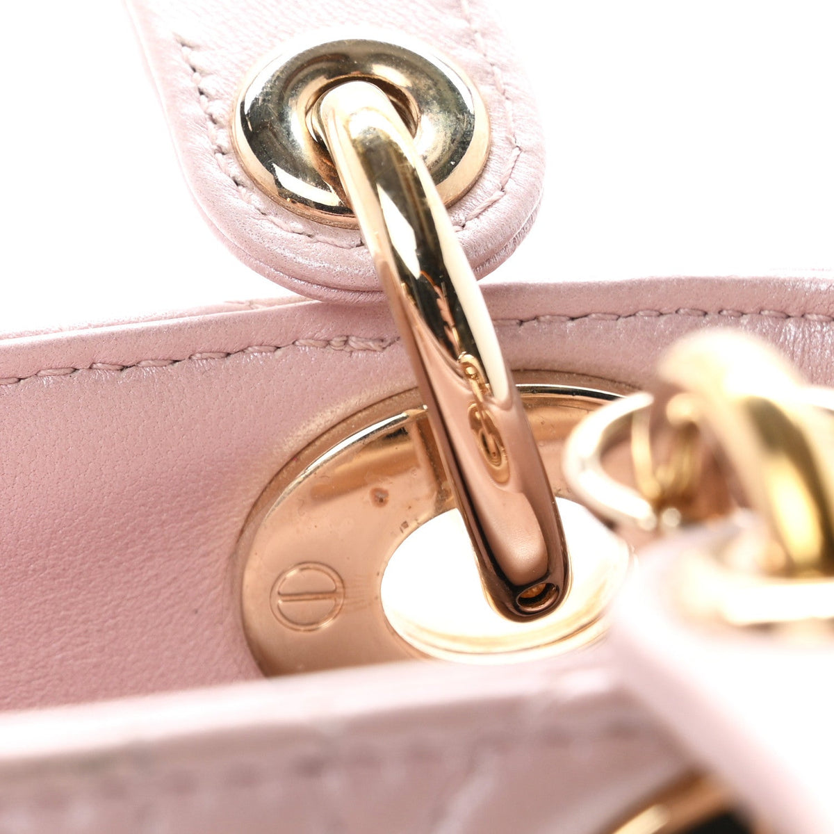 Metallic Lambskin Cannage Mini Lady Dior Lotus