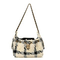 Tweed Quilted Mini Chanel 25 Handbag White Ecru Black