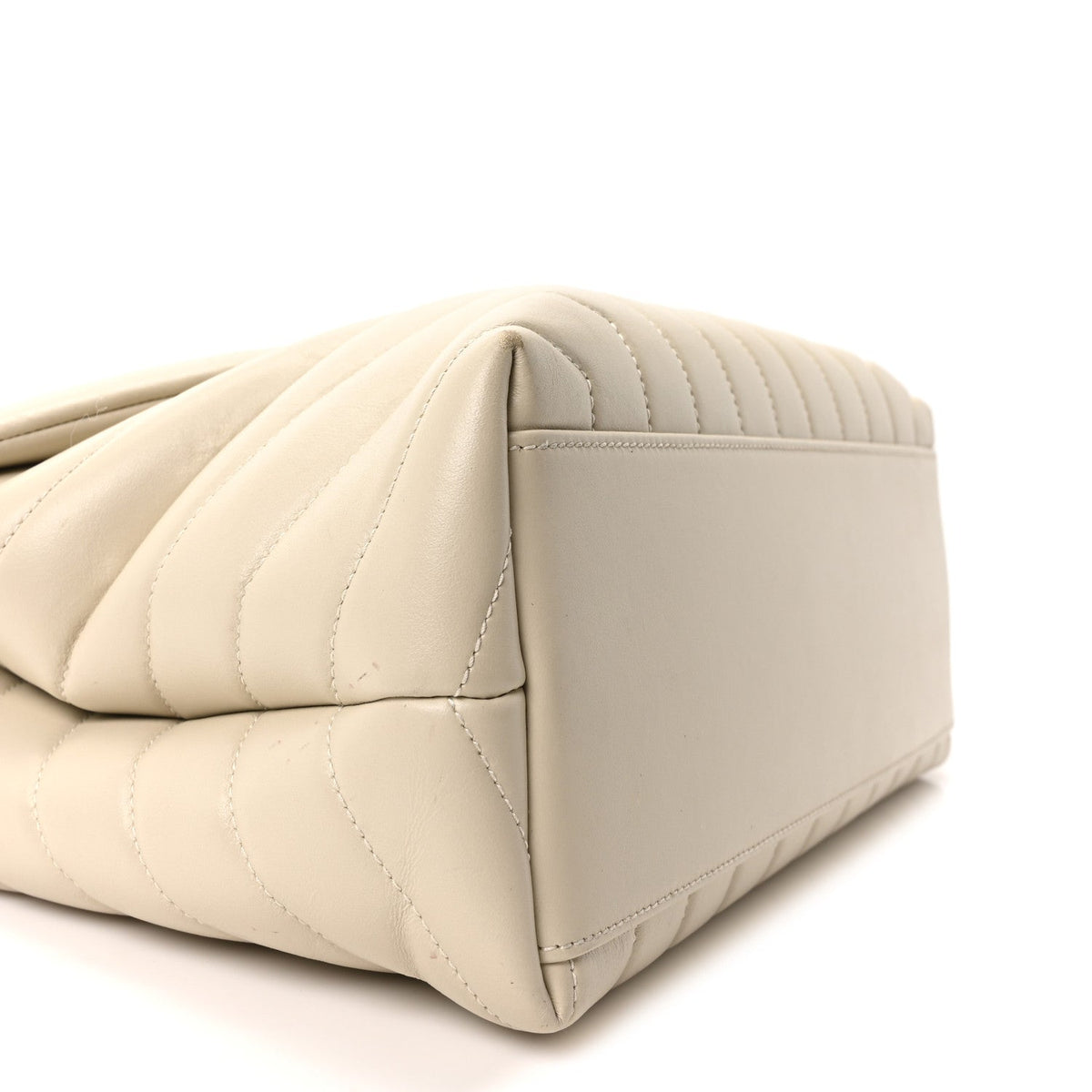 Calfskin Y Quilted Monogram Medium Loulou Chain Satchel Crema Soft