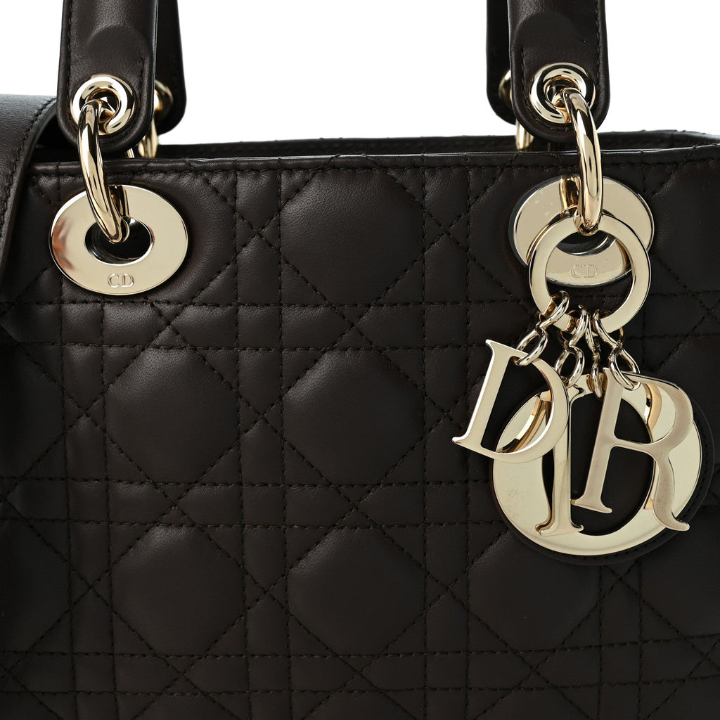 Lambskin Cannage Small My ABCDior Lady Dior Dark Chocolate