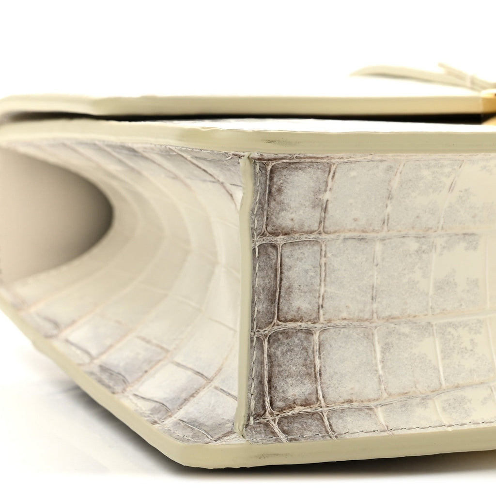 Niloticus Crocodile Himalaya 30 Montaigne Flap Bag Latte
