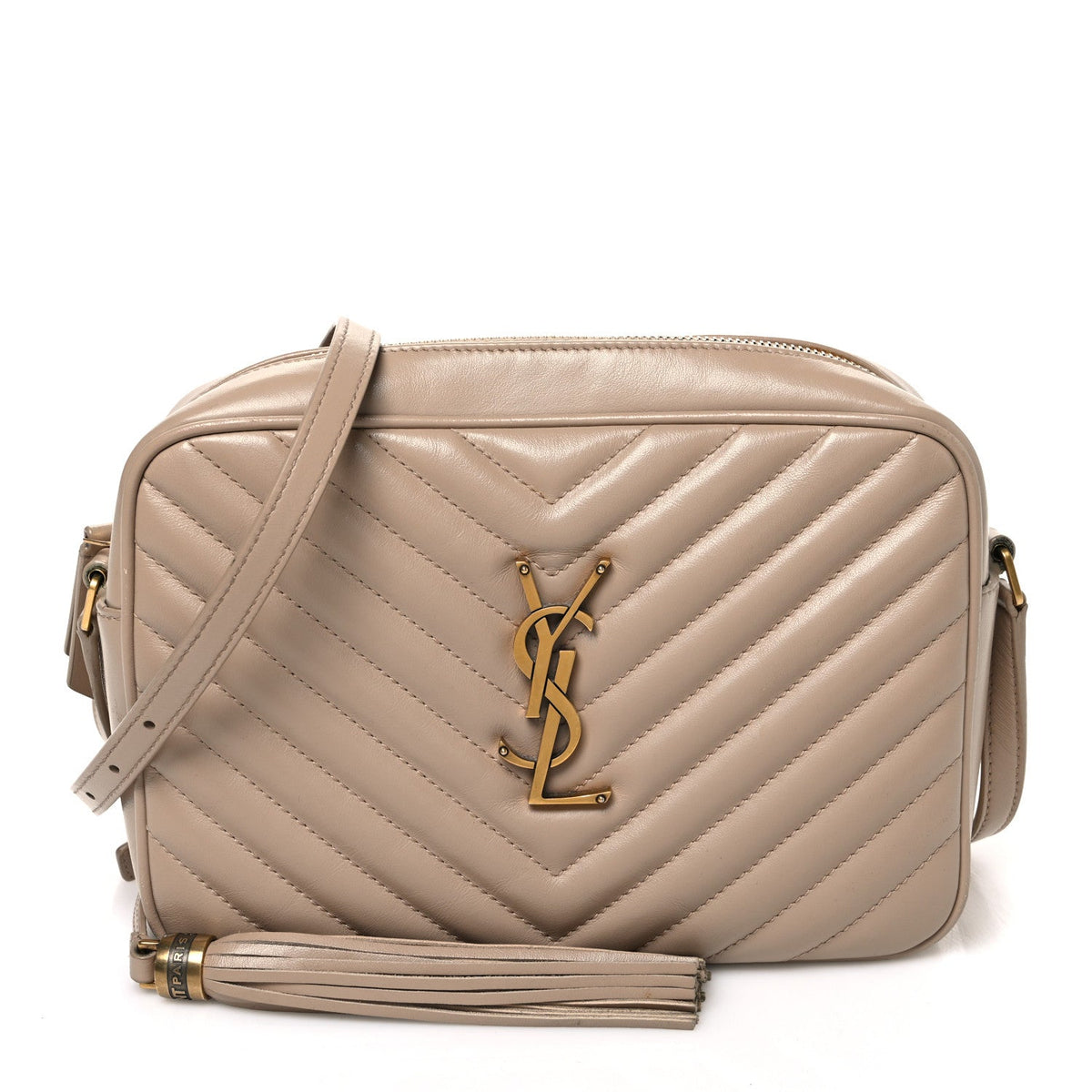 Calfskin Matelasse Monogram Lou Camera Bag Dark Beige