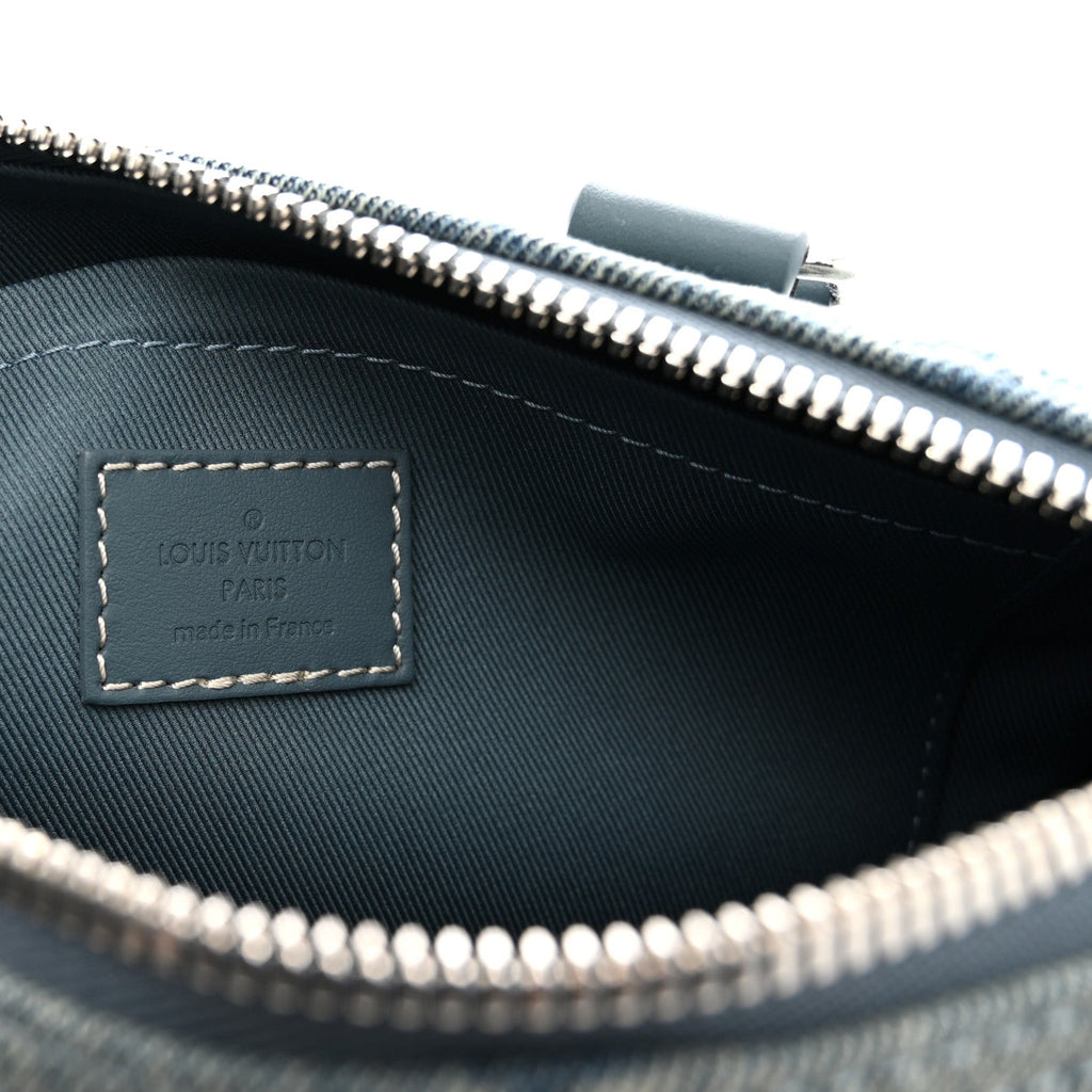 Monogram Washed Denim Keepall Bandouliere 25