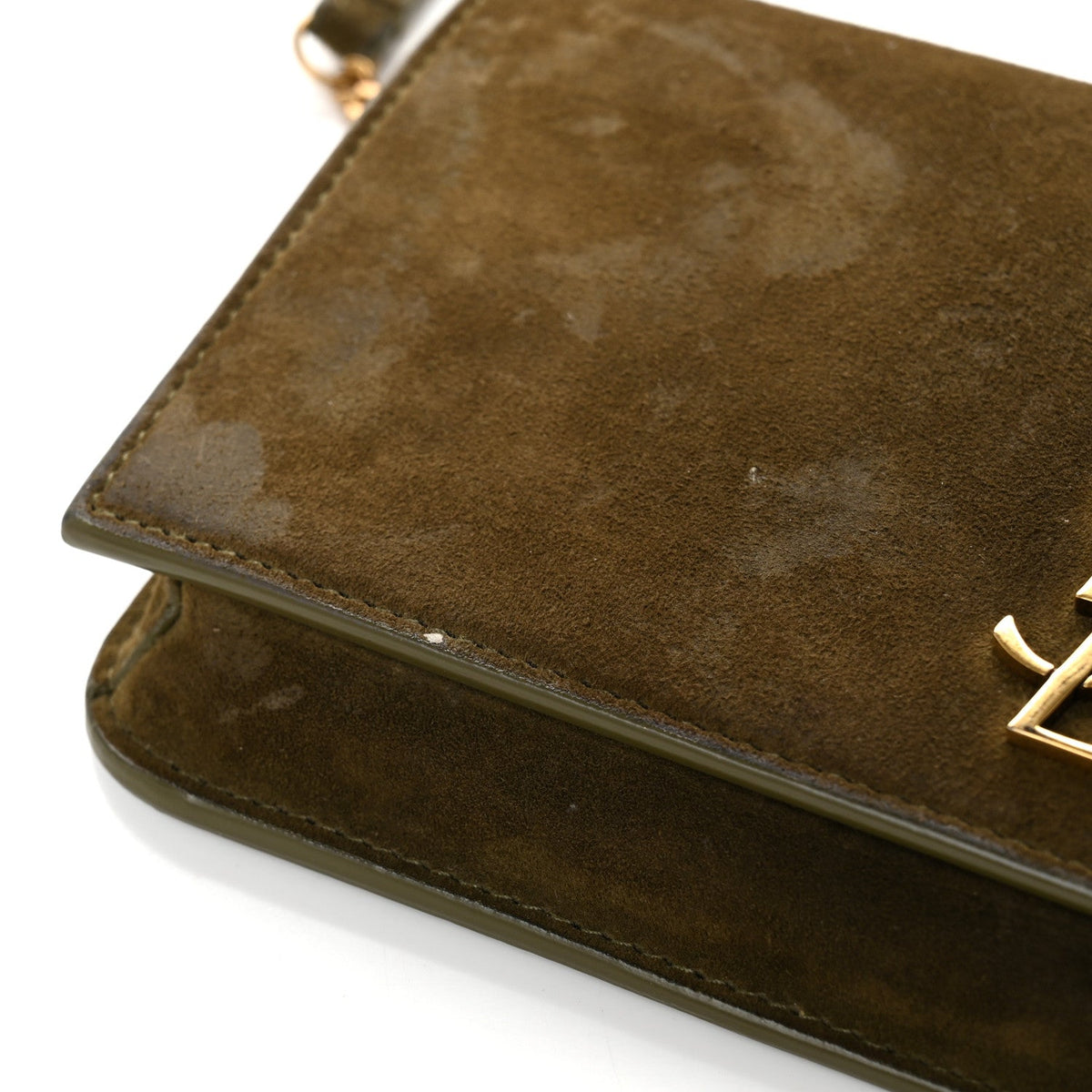 Suede Monogram Phone Holder Crossbody Loden Green