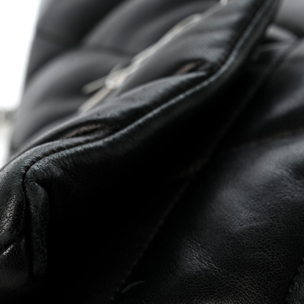 Lambskin Quilted Toy Loulou Puffer Monogram Chain Satchel Black