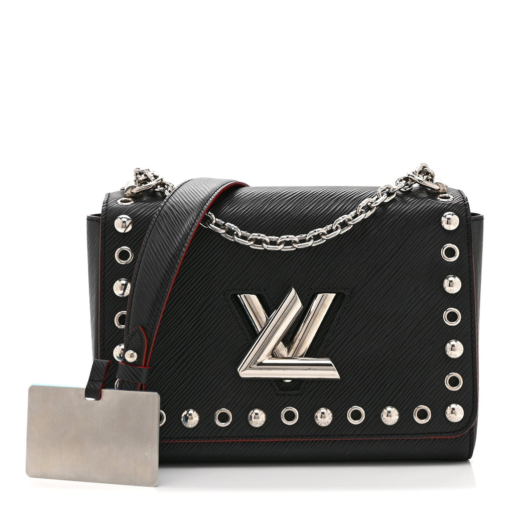 Epi Studded Twist Shoulder Bag MM Black