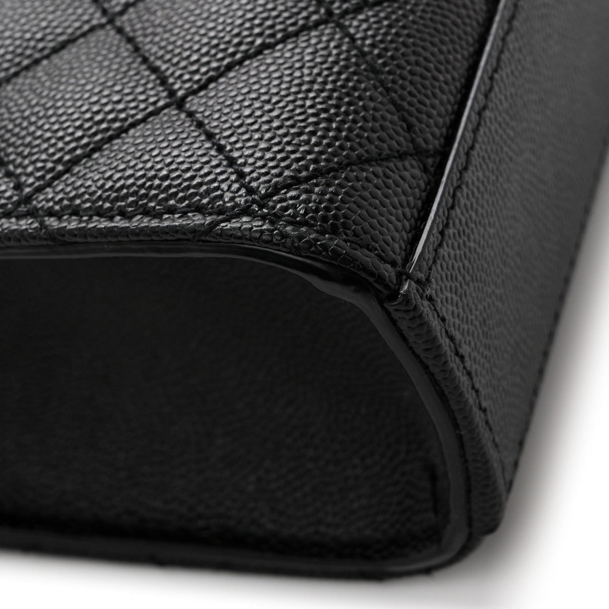 Grain De Poudre Textured Mixed Matelasse Triquilt Medium Monogram Satchel Black