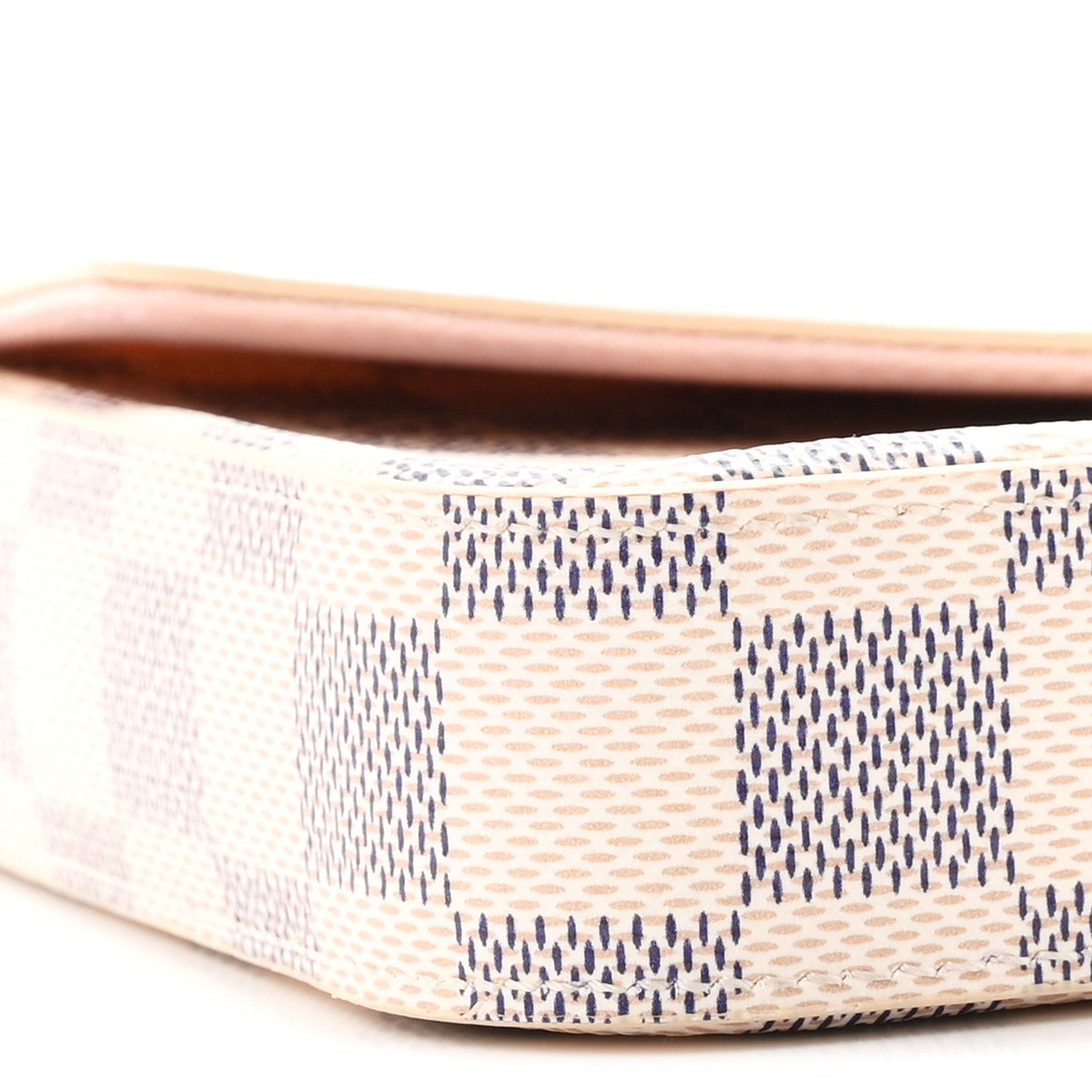 Damier Azur Pochette Felicie Chain Wallet Rose Ballerine