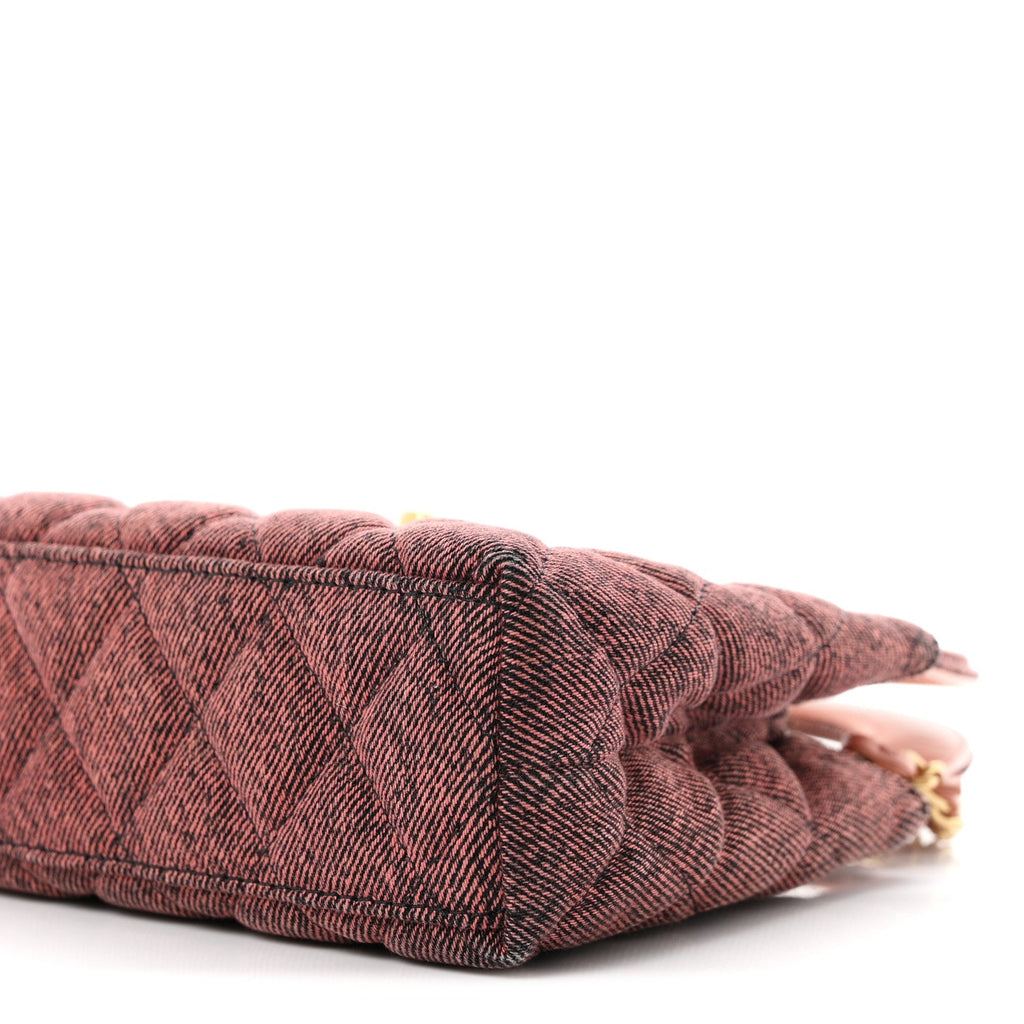 Denim Quilted Nano Kelly Shopper Orange Black