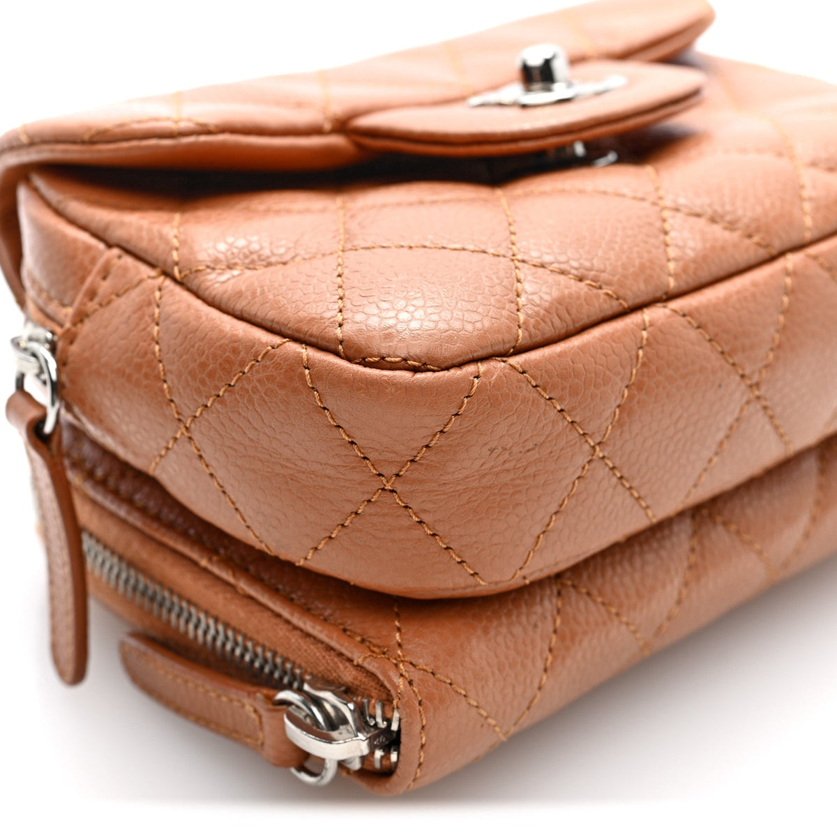 Caviar Quilted New Mini Flap Brown