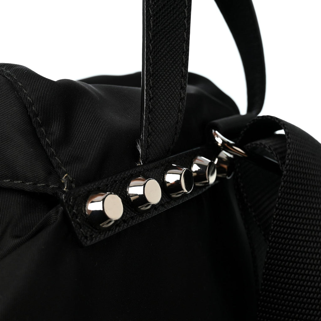 Nylon New Vela Studded Backpack Black
