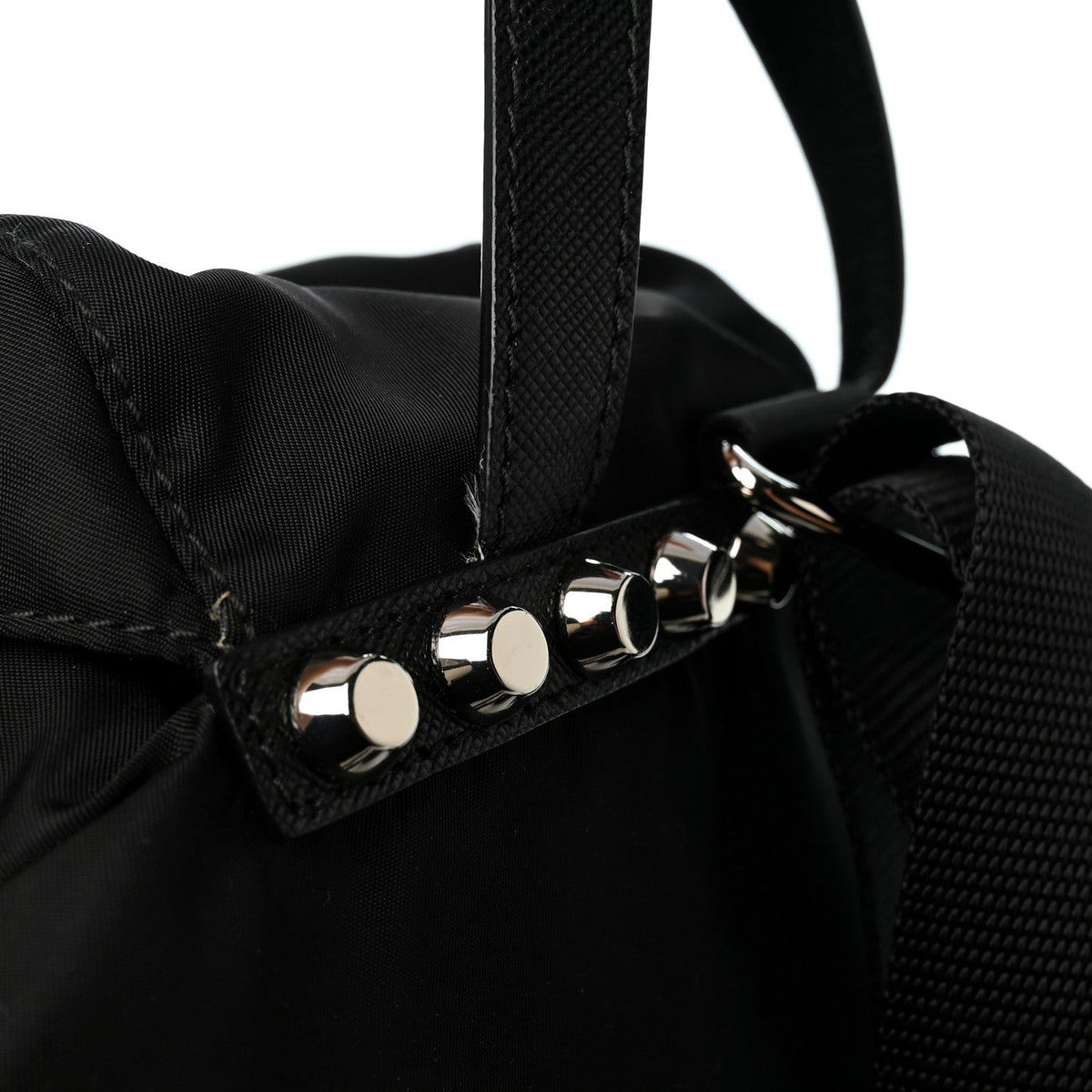 Nylon New Vela Studded Backpack Black