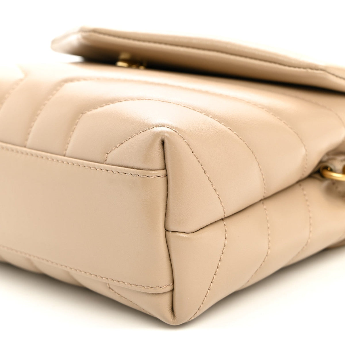Calfskin Y Quilted Monogram Toy Loulou Crossbody Bag Dark Beige