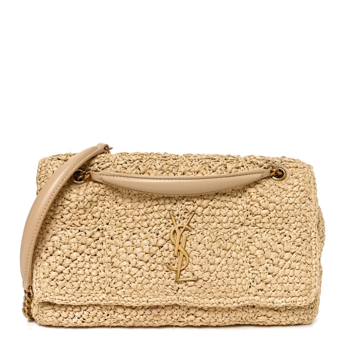 Raffia Monogram Medium Jamie Natural Avorio