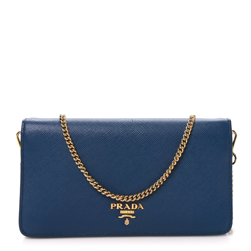 Saffiano Metal Oro Mini Bag Bluette
