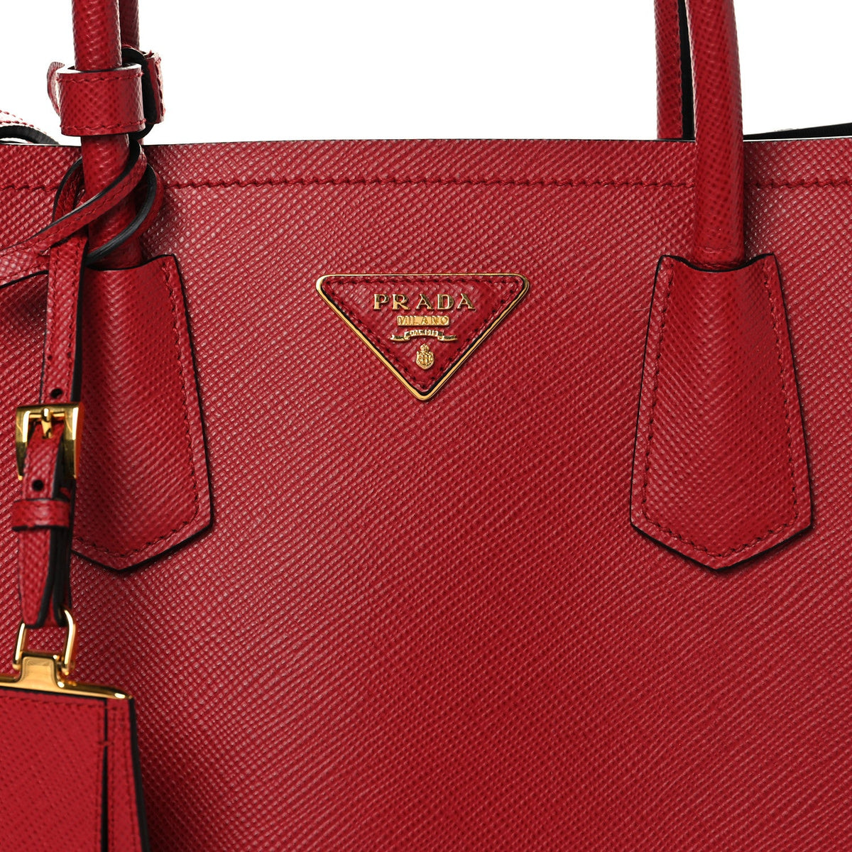 Cuir Medium Double Bag Fuoco Black