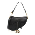 Shiny Goatskin Saddle Bag With Strap Black