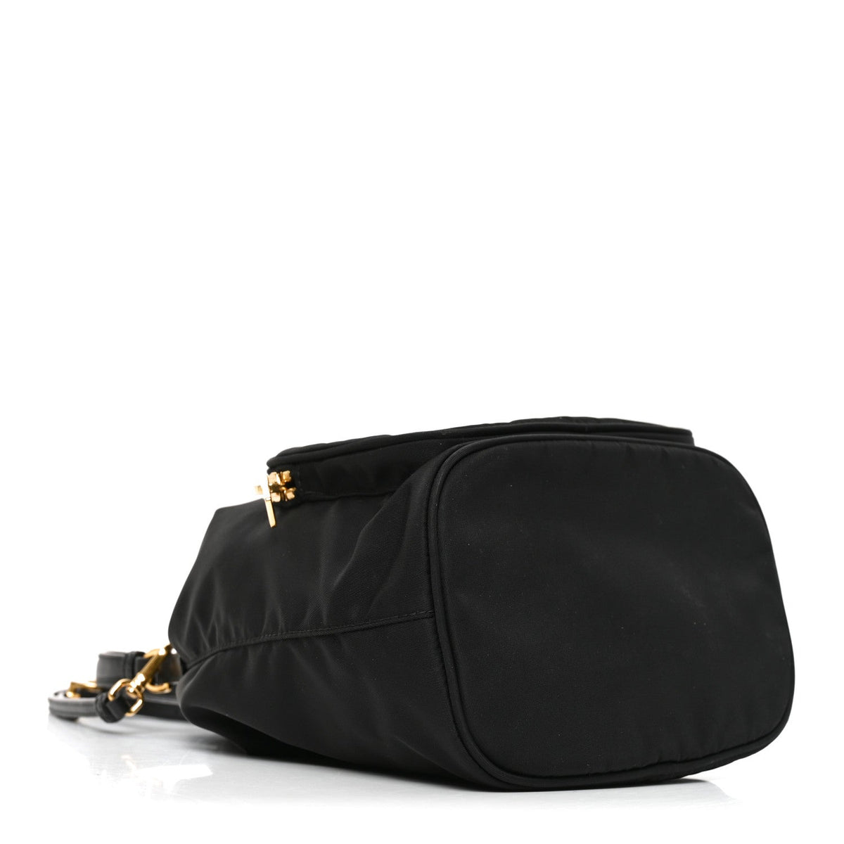 Saffiano Tessuto Nylon Mini Bucket Crossbody Bag Black