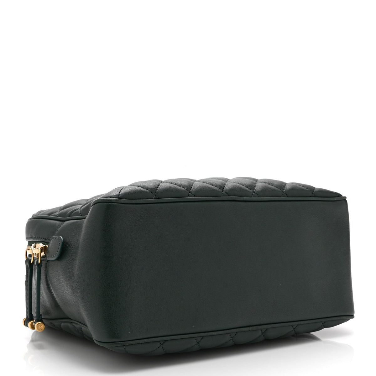 Calfskin Quilted CC Medium Vanity Case Green